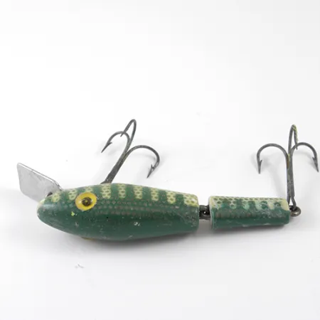 MirrOlure Bass-master model 25 Articulé, Vert, 10g, Yeux Verre, #1261