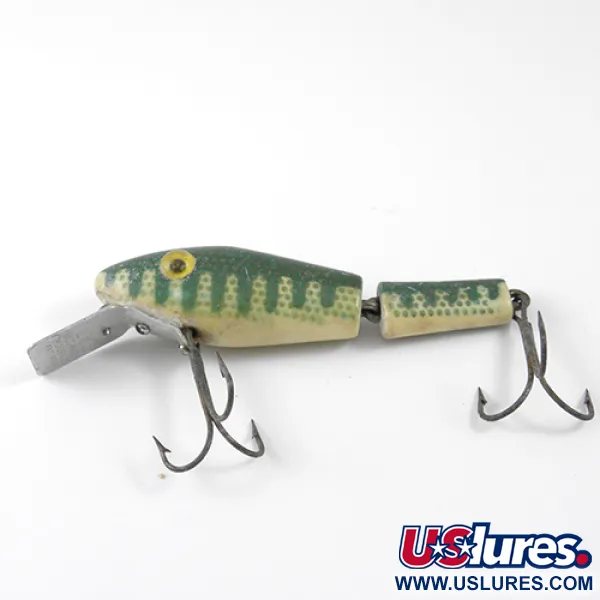 MirrOlure Bass-master model 25 Articulé, Vert, 10g, Yeux Verre, #1261