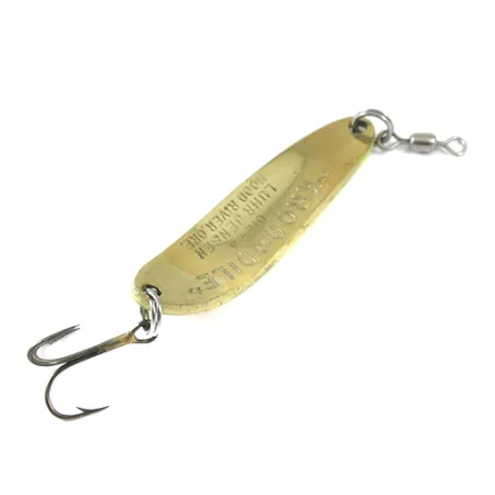 Luhr Jensen Krocodile Die #3 Cuiller, Jaune Fluo/Rouge/Laiton, 14g, #1289