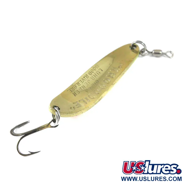 Luhr Jensen Krocodile Die #3 Cuiller, Jaune Fluo/Rouge/Laiton, 14g, #1289