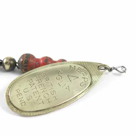 Mepps Aglia 4 Cuiller Tournante, Laiton, 9g, billes tachetées, #1347