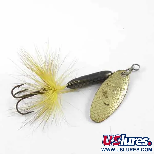 Worden’s Original Rooster Tail 4 Cuiller, Laiton/Noir/Jaune, 8g, #1397