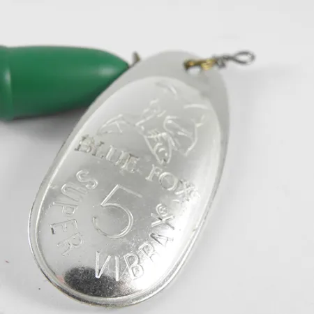 Blue Fox Super Vibrax 5 Cuiller, Nickel / Vert, 13g, Anti-vrillage, #1504