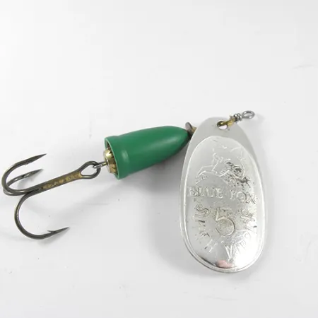 Blue Fox Super Vibrax 5 Cuiller, Nickel/Vert, 13g, Corps cloche, #1505