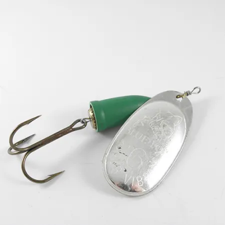 Blue Fox Super Vibrax 6 Cuiller, Nickel / Vert, 18g, Engrenage Laiton, #1506