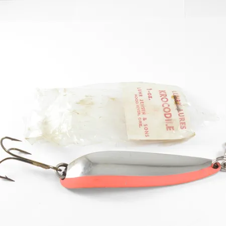 Luhr Jensen Krocodile Cuillère, Nickel/Rouge, 28g, Profil étroit, #1509