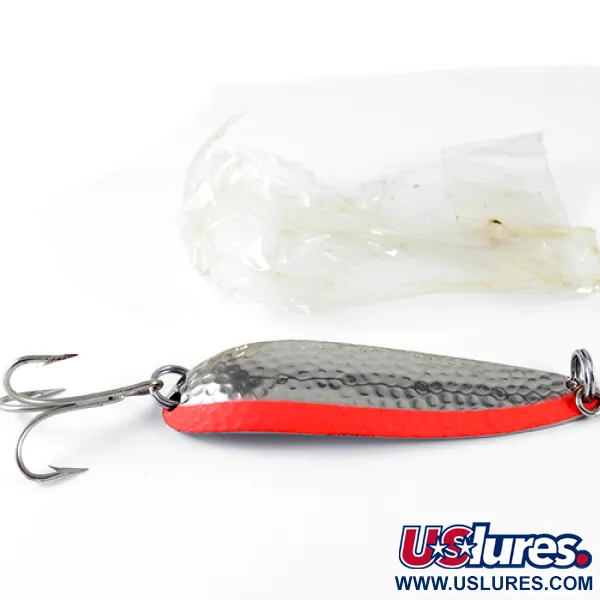 Luhr Jensen Krocodile Cuillère, Nickel/Orange, 28g, Martelé, #1531