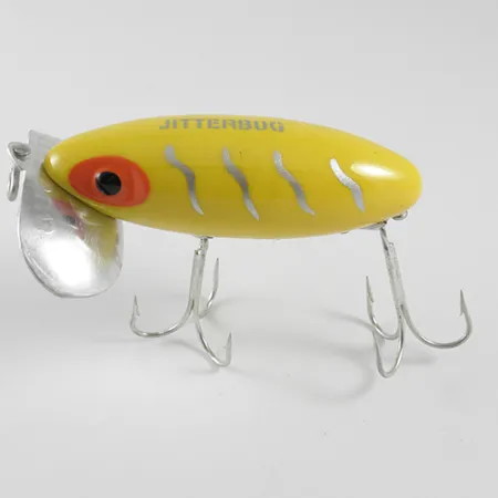 Fred Arbogast Jitterbug Leurre Surface, Jaune, 14g, Bavette Cœur, #1582