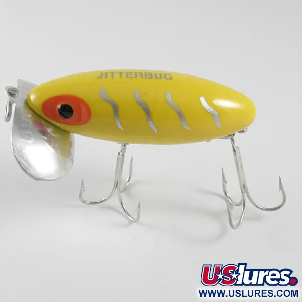 Fred Arbogast Jitterbug Leurre Surface, Jaune, 14g, Bavette Cœur, #1582