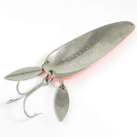 Eppinger Dardevle Klicker Cuillère, Orange Fluo/Nickel, 28g, Double Palette, #1599