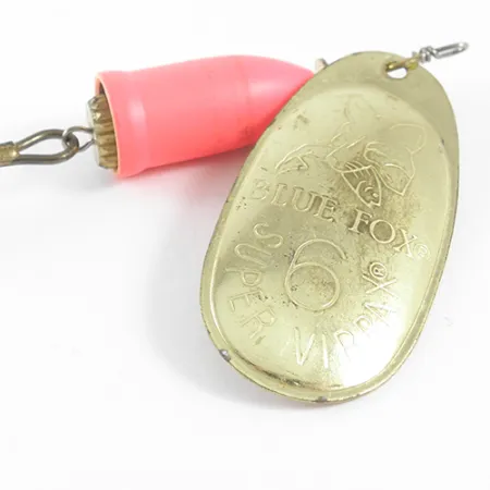 Blue Fox Super Vibrax 6 Cuiller, Laiton/Orange, 18g, #1618