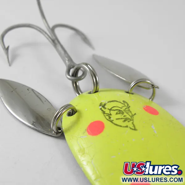 Eppinger Dardevle Klicker Cuillère, Jaune Fluo/Rouge/Nickel, 28g, #1660