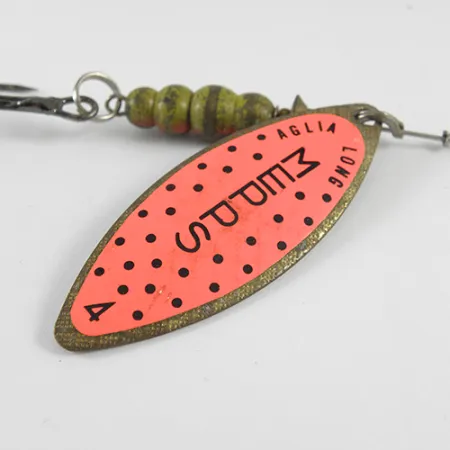 Mepps Aglia Long 4 Cuiller, Laiton/Orange, 17g, Feuille Saule, #1703