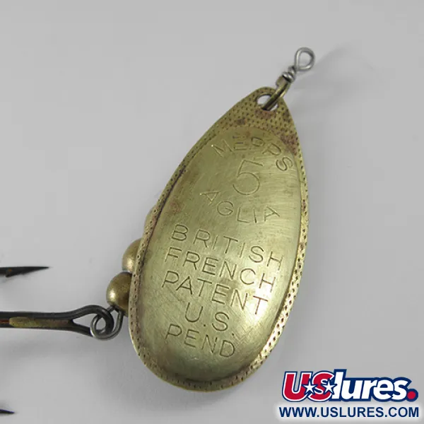 Mepps Aglia 5 Cuiller tournante, Laiton, 14g, Palette frappée, #1719