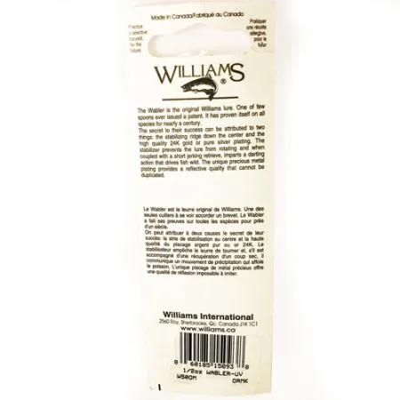 Williams Wabler W50 UV Cuillère, Or/Argent/Rouge, 14g, Bord UV, #1730
