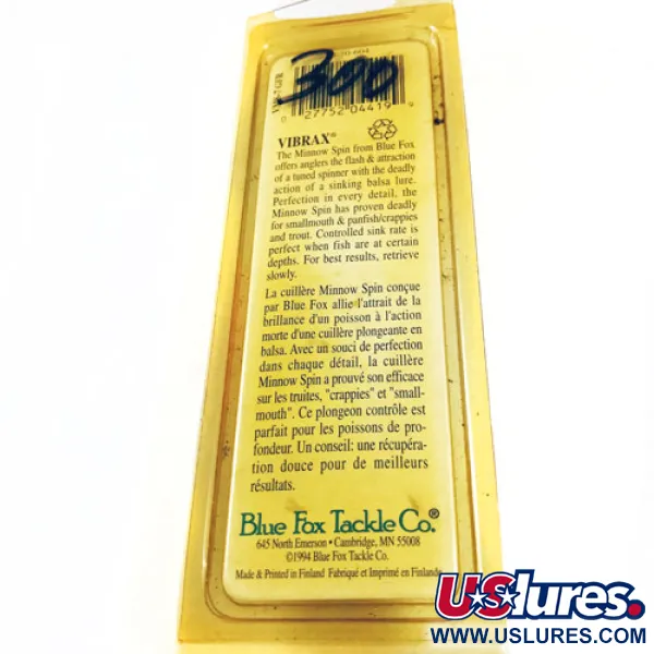 Blue Fox Vibrax Minnow Spin 2 Cuillère, Orange/Jaune, 9g, Coulant, #5581