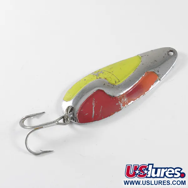 Kush Spoon Cuillère, Rouge / Jaune / Nickel, 9g, Forme en S, #1743