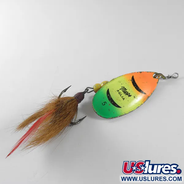 Mepps Aglia 5 Dressed Cuiller, Fire Tiger, 14g, Triple habillé, #1753