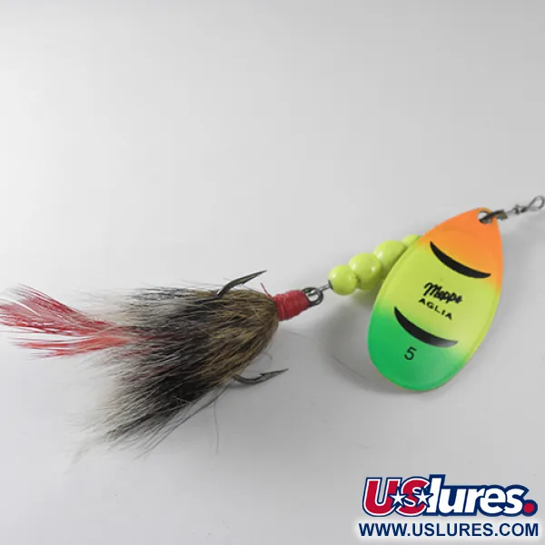 Mepps Aglia 5 dressed Cuiller, Fire Tiger, 14g, Pompon, #1758