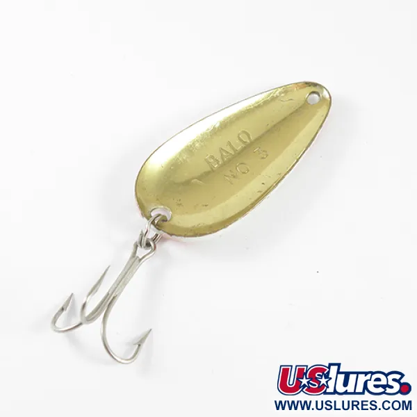 Balo 3 Cuillère, Blanc / Rouge / Laiton, 14g, Style Vintage, #1769