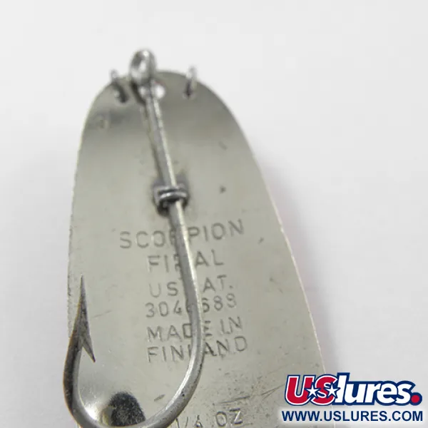 Scorpion Weedless Cuillère, Rouge / Blanc / Nickel, 7g, Anti-herbe, #1863