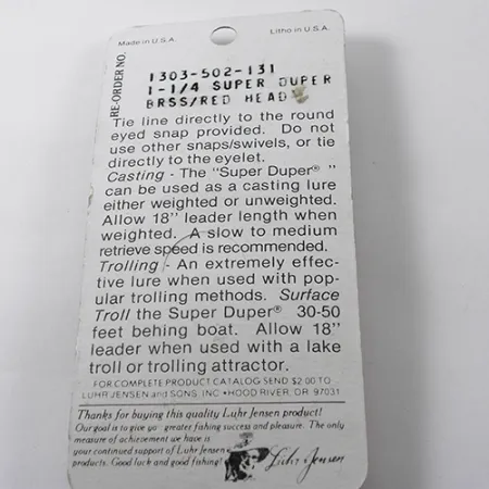 Luhr Jensen Super-Duper 502 Cuillère, Or / Rouge, 2,5g, #1878