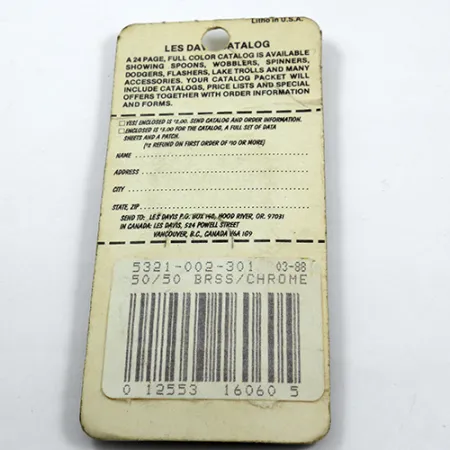 Les Davis Canadian Wonder Cuillère, Nickel/Or, 7g, Fini 50/50, #1884