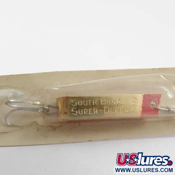 South Bend Super-Duper 501 Cuillère, Or/Rouge, 2.3g, Vintage, #1889