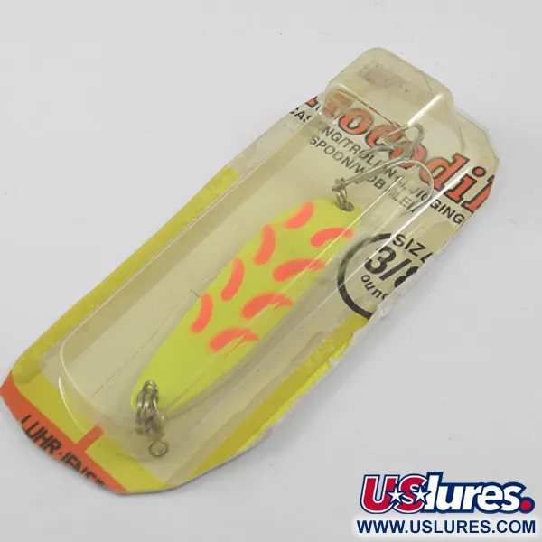 Luhr Jensen Krocodile Die #3 Cuillère, Jaune Fluo, 10,6g, Vintage, #1890