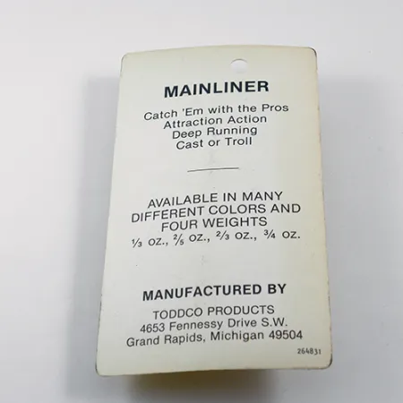 TODDCO Mainliner Cuillère, Glow, 11g, Coulant Profond, #1892