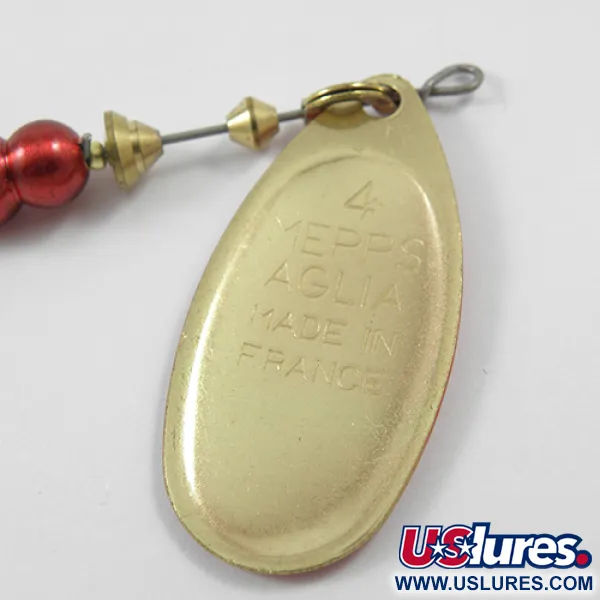 Mepps Aglia Platinum 4 Cuiller, Rouge / Laiton, 9g, Taille 4, #1902