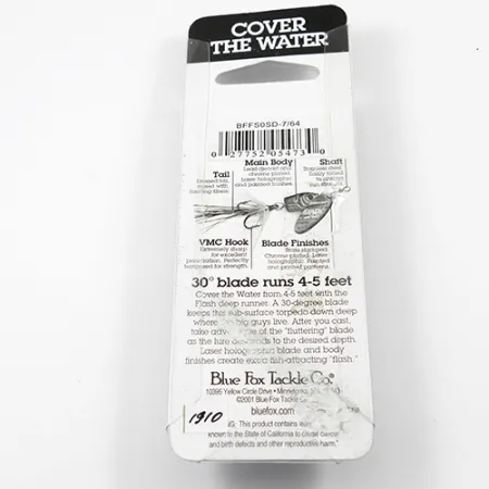 Blue Fox Flash Deep Runner, Arc-en-ciel, 3,3g, Hameçon VMC, #1910