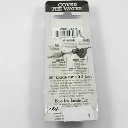 Blue Fox Vibrax Shallow Cuiller, Arc-en-ciel, 5g, Peu Profond, #1912