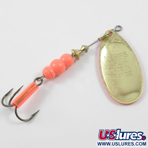 Mepps Aglia Hot 4 Cuiller, Orange Fluo/Or, 9g, Vintage, #1914