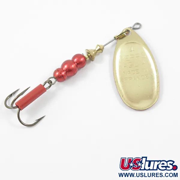 Mepps Aglia Platinum 4 Cuillère, Rouge Métal, 9g, Gaine Rouge, #1915