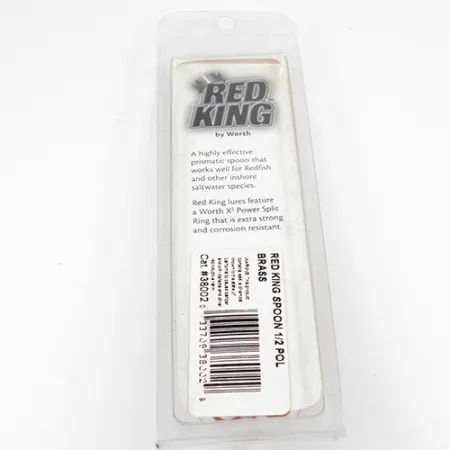 Cuillère Worth Red King Spoon, Laiton martelé, 17g, Mer, #1941