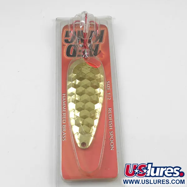 Cuillère Worth Red King Spoon, Laiton martelé, 17g, Mer, #1941