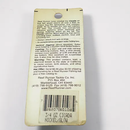 Reef Runner Cicada Lame Vibrante, Nickel, 21g, Jigging, #1971