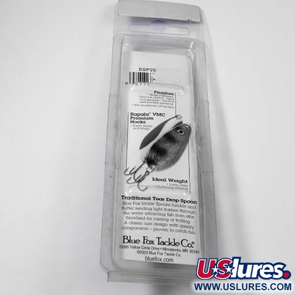 Blue Fox Strobe Tear Drop Cuillère, Noir/Blanc, 11g, Hameçon VMC, #1979