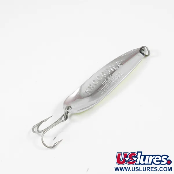 Luhr Jensen Krocodile Die #4 Cuillère, Jaune/Vert/Nickel, 14g, #1983