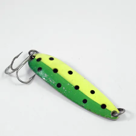 Luhr Jensen Krocodile Die #4 Cuillère, Jaune/Vert/Nickel, 14g, #1983