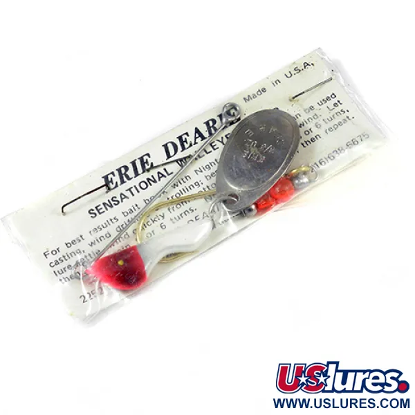 Erie Dearie Walleye Killer Cuillère, Nickel/Blanc/Rouge, 14g, #2008