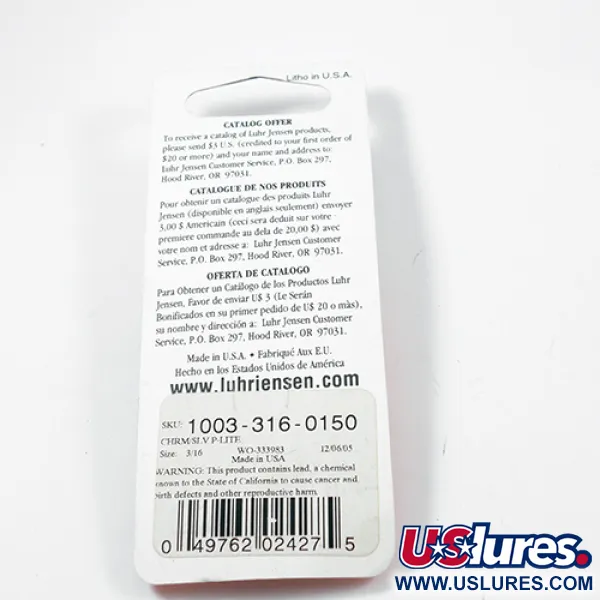 Luhr Jensen Krocodile Cuillère, Nickel, 9g, Profil Longue Distance, #2047