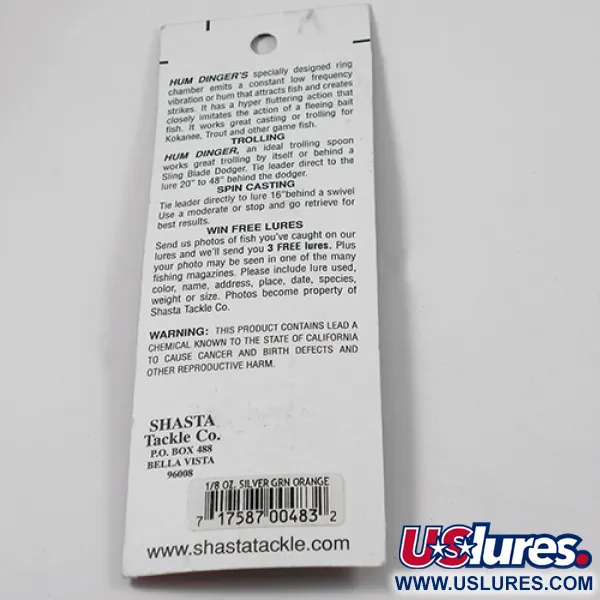 Shasta Humdinger Cuillère, Rouge/Brun Métal, 3.5g, Sonore, #2048