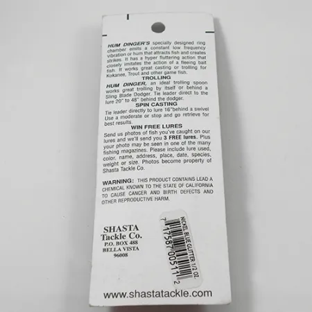 Shasta Humdinger Cuillère de Traîne, Nickel / Bleu, 14g, #2049