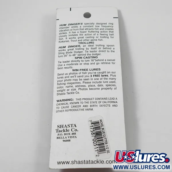 Shasta Humdinger Cuillère de Traîne, Nickel / Bleu, 14g, #2049