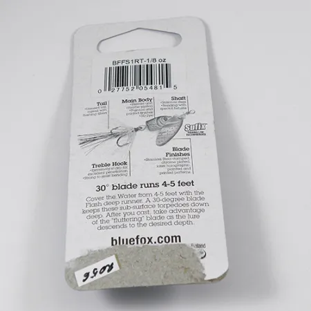 Blue Fox Flash Deep Runner Cuiller, Arc-en-ciel, 4g, Profond, #2056