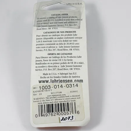 Luhr Jensen Krocodile Die #3 Cuillère, Rainbow Trout, 10g, USA, #2073