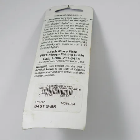 Mepps Aglia 4 dressed Cuiller, Laiton, 10g, Poil d'écureuil, #2105