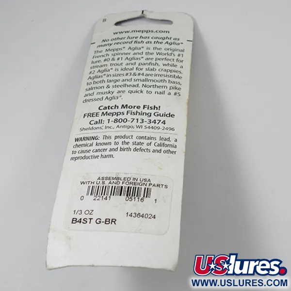 Mepps Aglia 4 dressed Cuiller, Laiton, 10g, Poil d'écureuil, #2105